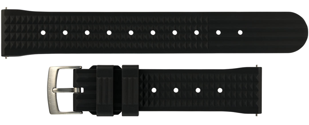 Rubber Watch Strap for Albedo 1901 – Black Sport Strap with Quick-Release Pins