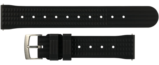 Rubber Watch Strap for Albedo 1901 – Black Sport Strap with Quick-Release Pins